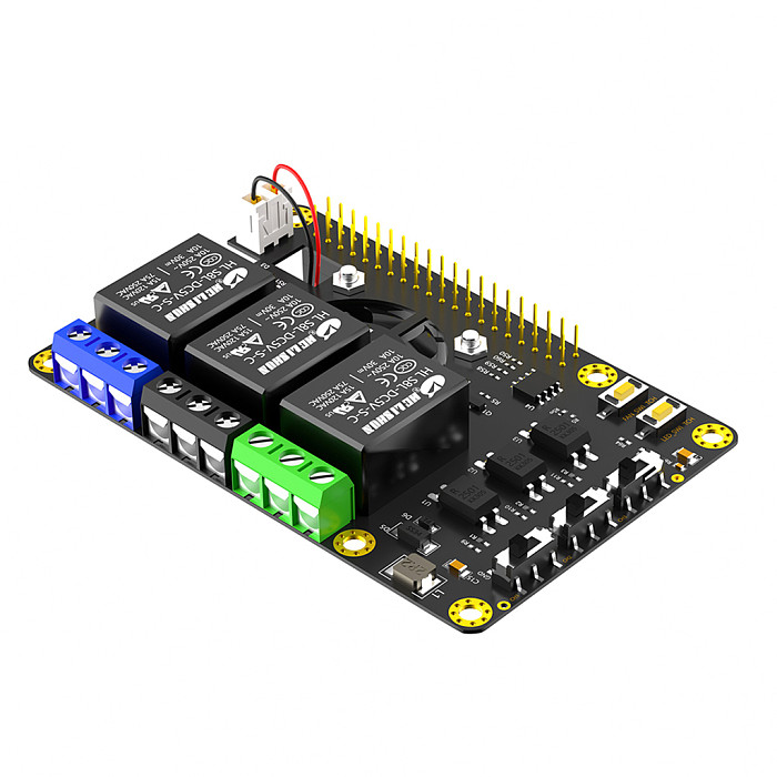 RPi Power Relay Board Expansion Module With Dual Cooling Fans And Automatic Color Changing LED
