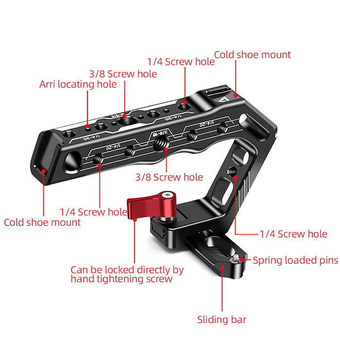Aluminum alloy Universal Quick Assembly Disassembly Handle Rabbit Cage Protection Handle for Canon SONY SLR Camera