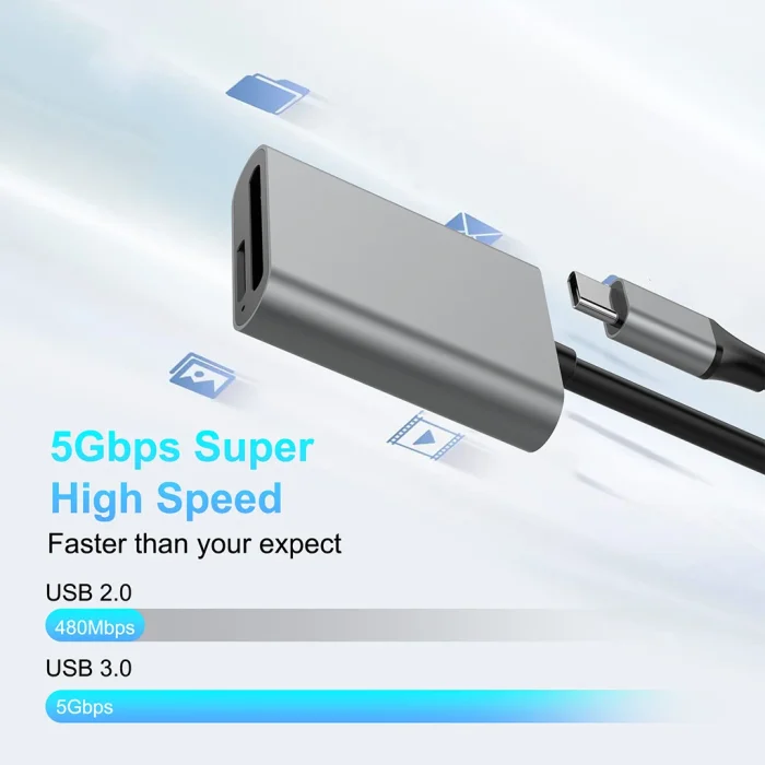 Type-C Adapter SD3.0 TF Memory Card Reader OTG USB3.1 GEN1 5Gbps Cardreader for Laptop Camera Accessories MicroSD Card Adapter