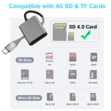 USB3.1 Card Reader SD4.0 Type-C 5Gbps to MicroSD TF Memory Card Adapter for PC Laptop Phone for SD SDHC SDXC UHS-II Cardreader