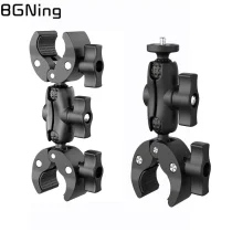 Articulating Magic Arm Super Clamp 1/4 Mount Double Head Socket for Motorcycle Bicycle Handlebar Camera Phone LED Bracket Holder