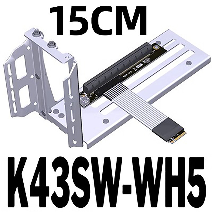 K43 M.2 NGFF NVMe to PCIE 16X 4.0 Riser Cable PCIe x16 Nvidia/AMD Graphics Card M.2 (SSD M-Key Gen4) STX Mainboard M2 Extender