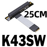 K43 M.2 NGFF NVMe to PCIE 16X 4.0 Riser Cable PCIe x16 Nvidia/AMD Graphics Card M.2 (SSD M-Key Gen4) STX Mainboard M2 Extender