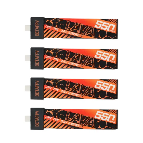 (4PCS)BETAFPV LAVA 1S 550mAh 75C Battery Equipped With a BT2.0 Connector And The Z-Folding Process