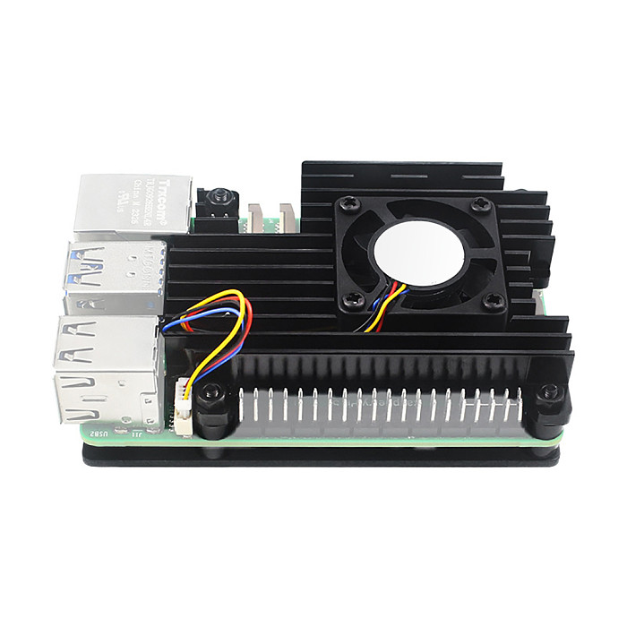 Aluminum Alloy Case with Cooling Fan Enclosure Heat Sink Protective Cover for Raspberry pi 5 Cooler Shell Accessories