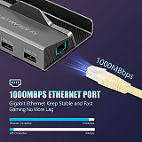 Aluminum Alloy Holder Dock 6 in 1 Type-C to HDMI-Compatible 4k@60hz Gigabit Ethernet USB 3.0 Hub for Steam Deck Docking Station