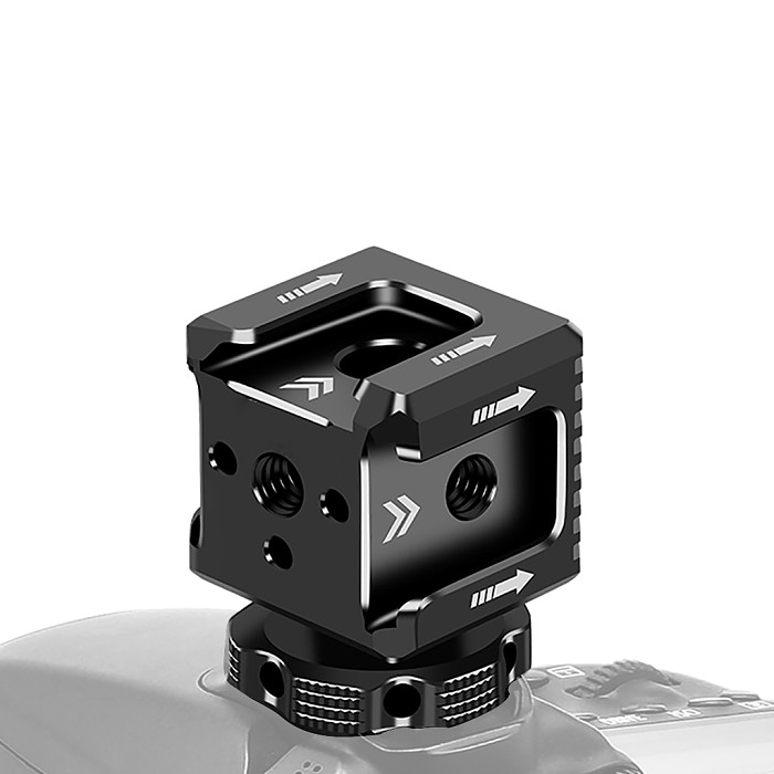 Hot Shoe Mount Adapter Cold Shoe Extend Monitor Bracket Microphone Light Bracket with 1/4 Arri Hole for DSLR Cameras Accessories