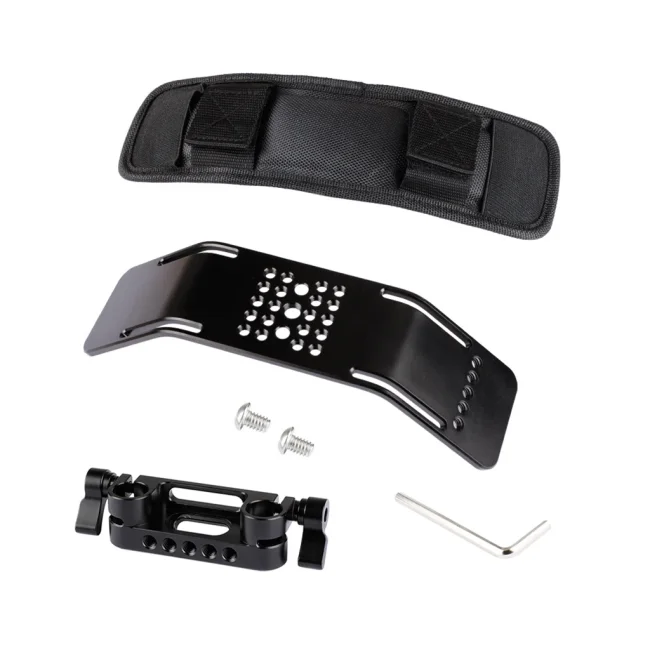 Shoulder Pad Strap with 15mm Dual Rod Clamp 1/4 3/8 Screw Hole For DSLR Camera Camcorder Shoulder Rig Support System Accessories