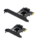 PCIE To USB3.0 Expansion Card Type-C 5Gbps Controller PCI-E Type E 19P20P Adapter Card SATA 15Pin Power Connector for PC Desktop