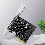 PCI-E to 5-Port SATA 3.0 III Expansion Card PCI-E X4 Controller Board Support 6Gbps PCI-E to SATA Adapter HUB for PC Computer