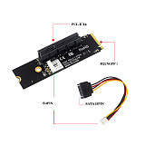 M.2 To PCI-E 4X Expansion Card M2 M Key To PCIe X4 Adapter Card with LED Indicator SATA Power Riser for NGFF M.2 2260 2280 SSD