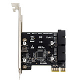 PCI-E to USB3.0 Dual 19/20PIN Connector Expansion Card PCIe 2.0 x1 19P/20P for Front Panel Adapter Card 5Gbps USB 3.0 Controller