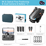 V8 UAV Dual Camera Aerial Photography Optical Flow Positioning Four-axis Aircraft Folding Obstacle Avoidance Remote-controlled Aircraft Toy