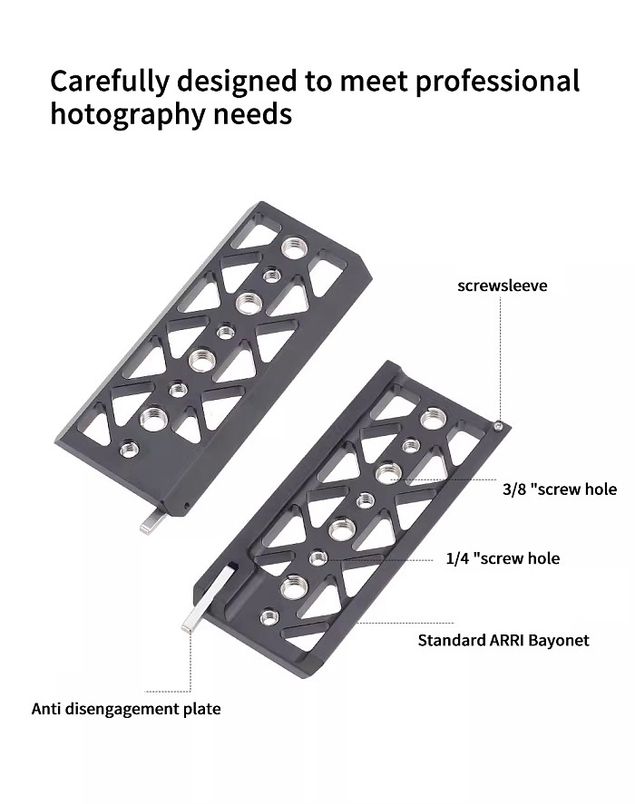 Lightweight 5/8/10 Inch Dovetail Plate 3/8 1/4 Screw Hole for Tilta BMPCC 4K 6K A7S3 Bottom Baseplate Camera Tripod Rail Mount