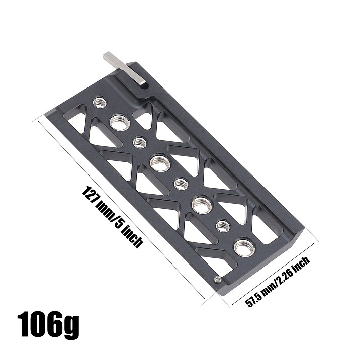 Lightweight 5/8/10 Inch Dovetail Plate 3/8 1/4 Screw Hole for Tilta BMPCC 4K 6K A7S3 Bottom Baseplate Camera Tripod Rail Mount