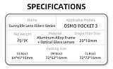 Sunnylife OSMO POCKET3 Filter Magnetic Absorption Adjustable Metal CPL ND256 Bias Light Mirror
