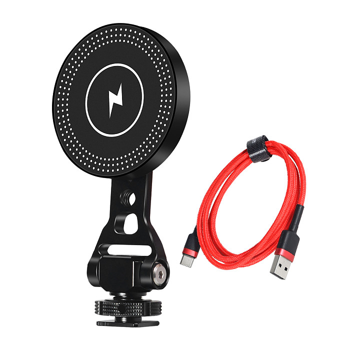 Magnetic Wireless Charger 10W Phone Holder Stand 1/4 ARRI Mount for iPhone MagSafe Magnet Charging Station Smartphone Bracket