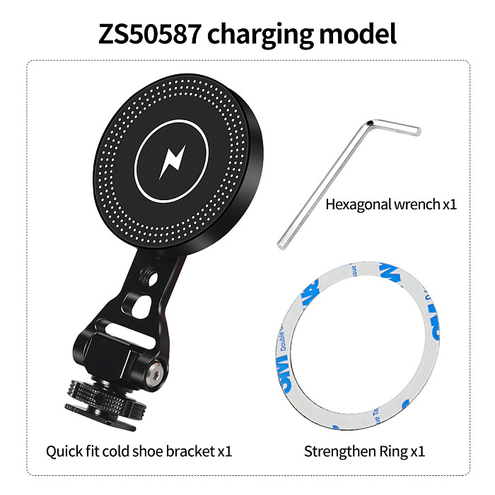 Magnetic Wireless Charger 10W Phone Holder Stand 1/4 ARRI Mount for iPhone MagSafe Magnet Charging Station Smartphone Bracket