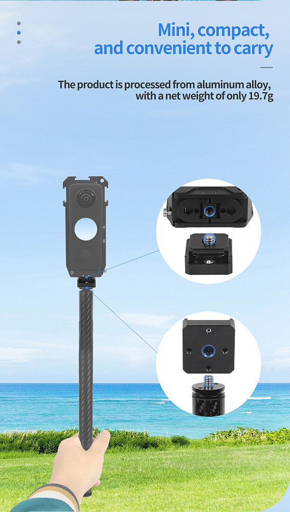 Quick Release Cold Shoe Mount 1/4 Screw for GOPRO Hero 13 12 Insta360 Action Camera for DSLR Camera Cage Fill Light Monitor Bracket
