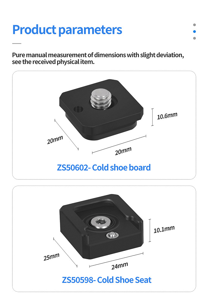 Quick Release Cold Shoe Mount 1/4 Screw for GOPRO Hero 13 12 Insta360 Action Camera for DSLR Camera Cage Fill Light Monitor Bracket
