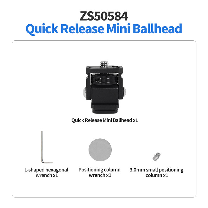 Quick Release Cold Shoe Mount 1/4 Screw for GOPRO Hero 13 12 Insta360 Action Camera for DSLR Camera Cage Fill Light Monitor Bracket
