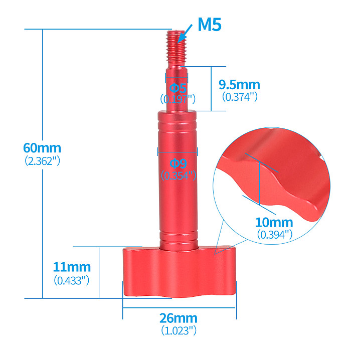 Aluminum Alloy T-shaped Handle Hand Screw Quick Tightening Quick Installation Screw For GoPro13