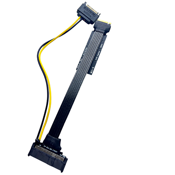 M.2 to U.2 U.3 SSD High Speed Adapter Cable PCI-E 4.0 GEN4 Riser Card with SATA Power Supply for M2 NVME 2230 2242 2260 2280 SSD