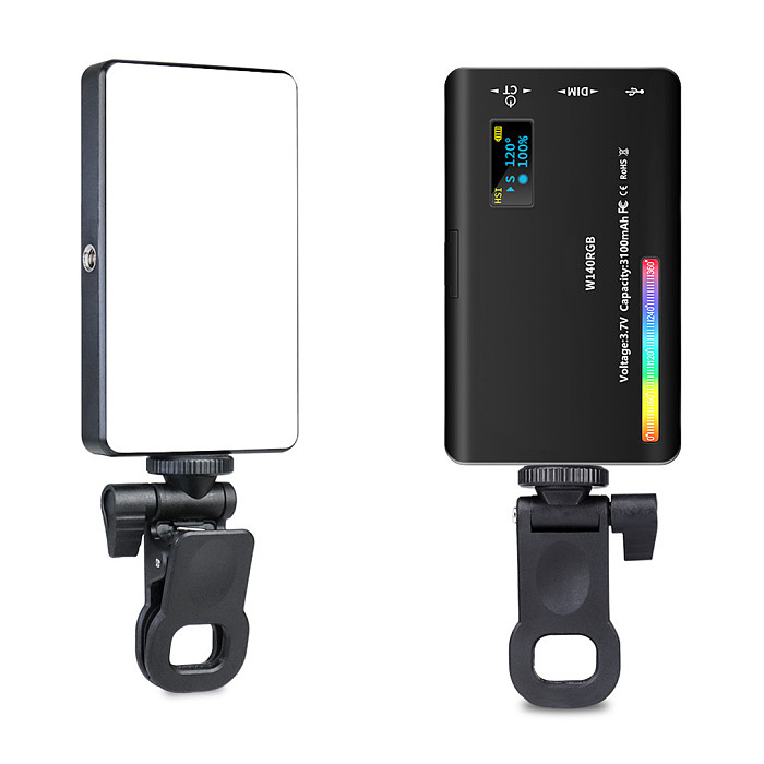 W140RGB Mini Pocket Light Mobile Led Fill Light Live Desktop Portable Video Conferencing Light Lamp