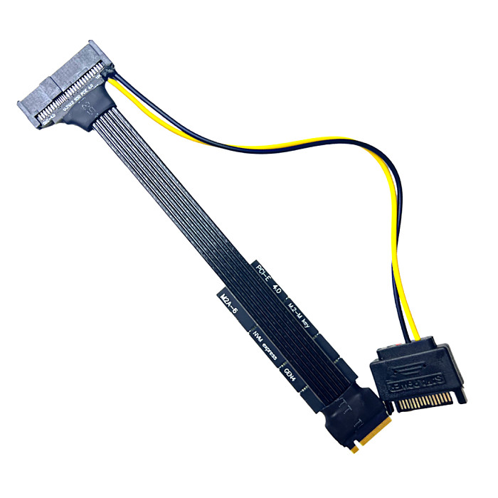 M.2 to U.2 U.3 SSD High Speed Adapter Cable PCI-E 4.0 GEN4 Riser Card with SATA Power Supply for M2 NVME 2230 2242 2260 2280 SSD