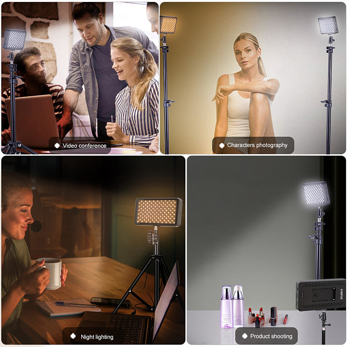 LED Photography Light Rechargeable Fill Light Photography Soft Light for Smartphone Vlog Live Streaming With Cold Shoe Mount