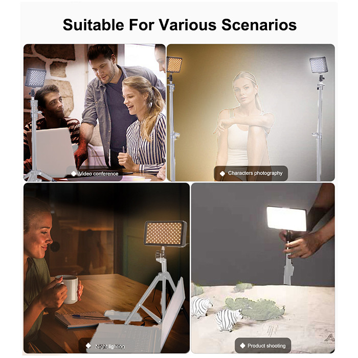 LED Photography Light Rechargeable Fill Light Photography Soft Light for Smartphone Vlog Live Streaming With Cold Shoe Mount