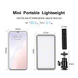 LED Photography Light Rechargeable Fill Light Photography Soft Light for Smartphone Vlog Live Streaming With Cold Shoe Mount