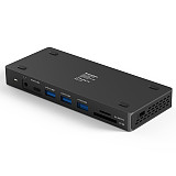 8K HD Type-c Dock HDMI+DP Gigabit Port 12 in 1 Laptop Dock USB Spliter HDMI2.1+DP1.6 with Independent Switch