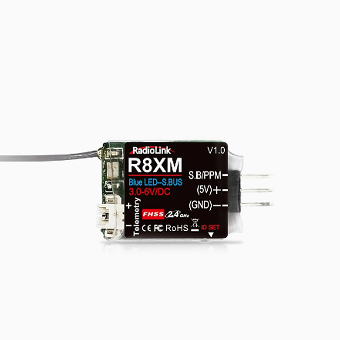R8XM Receiver Built-in Power Battery Voltage Return Mini 8-channel Receiver Vehicle Model T8S