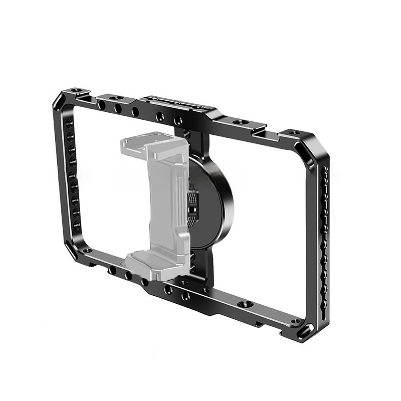 Universal Mobile Phone Cage Rig Handheld Camera Bracket Stabilizer Grip with Cold Shoe for Magsafe Magnetic Smartphone Protector