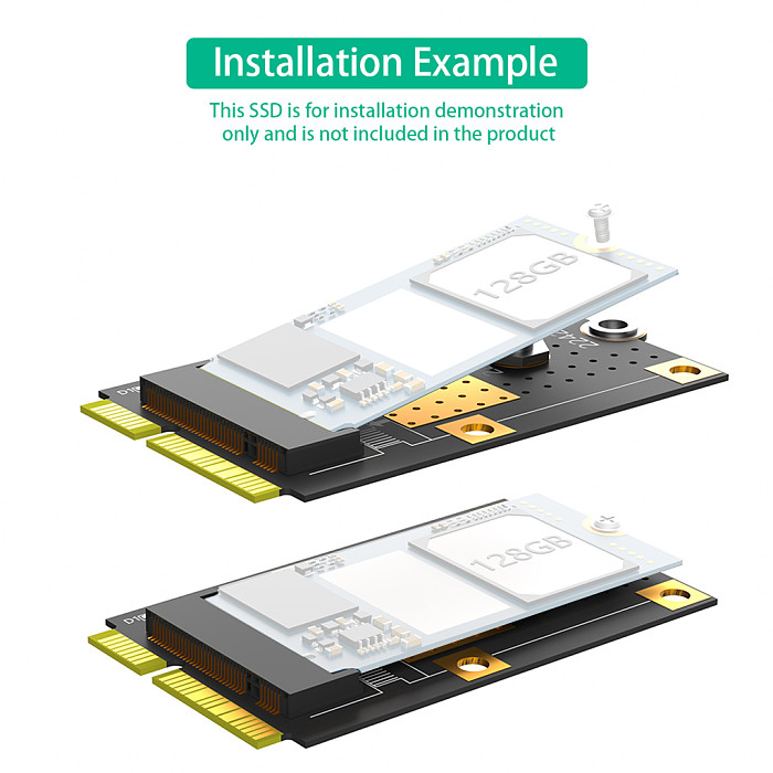 MSATA to M.2 Key B Adapter Card for NGFF M2 2230/2242 SSD B Key SATA -Bus Converter Card for Windows XP/7/8/10 WinCE & Linux