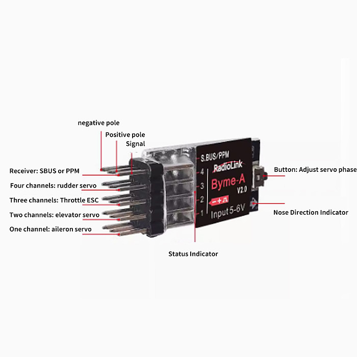 Radiolink Byme-A Byme-D Fixed Wing Flight Controller Gyroscope Self-stabilization Balance for 3D Fixed Wing 4CH Quadcopter