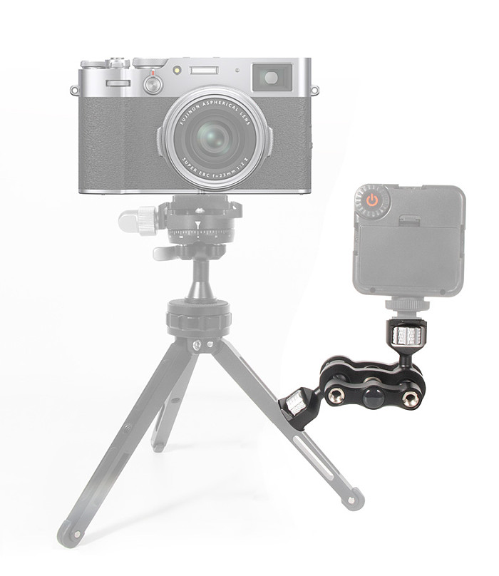 Universal Magic Arm 360° Rotation Dual Ball Head 1/4  Screw Magic Arm For DSLR Camera Cage LED Light Microphone Monitor Mount