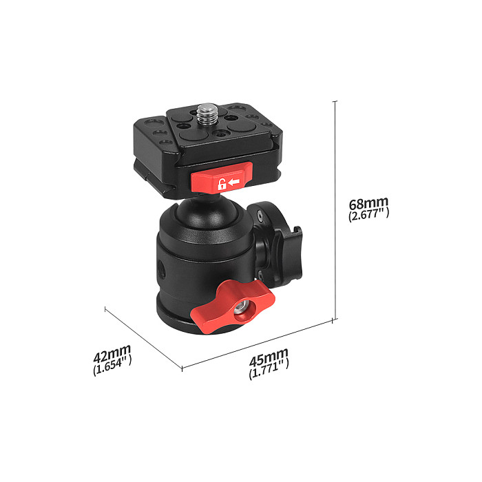 For DJI  OSMO 360 Aluminum Alloy 1/4 Ball Head Fixed Seat Quick Mounting Plate Video Live Tripod Fixing Bracket for SLR Fill Light Microphone
