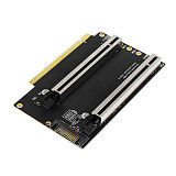 PCIe 3.0 x16 1 to 2 Expansion Card Split Card PCIe-Bifurcation x16 to x8x8 40.4mm Spaced Slots SATA Powered PCIE Gen3