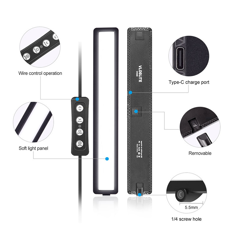 WS66 Three-Color Temperature Laptop Led Screen Eye Protection Light Online Meeting Light