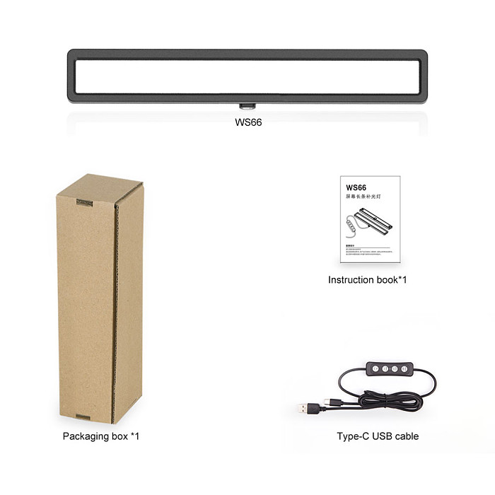 WS66 Three-Color Temperature Laptop Led Screen Eye Protection Light Online Meeting Light