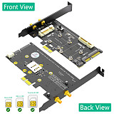 2 in1 Mini PCI-E to PCIe 1x and MSATA to SATA3 Adapter Card with SIM Card Slot for WiFi/3G/4G/LTE/Msata Mini Card to PC Desktop