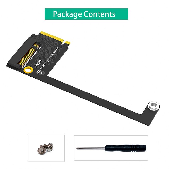For Rog Ally Handheld Conversion 2230 to 2280 SSD Hard Drive Expansion Board for NVME M-Key M.2 PCIE4.0 Right Angle Adapter Card