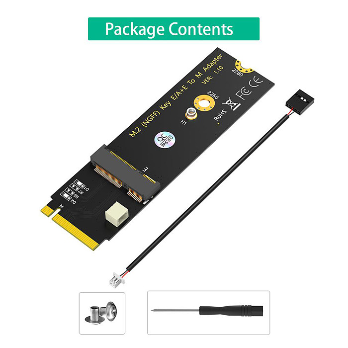 Upgrade Version M.2 for NGFF A+E key WiFi/Bluetooth-compatible Card to M.2 Key M Adapter Card for Intel