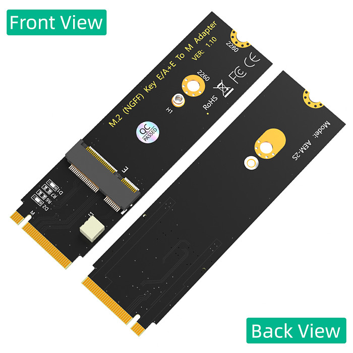 Upgrade Version M.2 for NGFF A+E key WiFi/Bluetooth-compatible Card to M.2 Key M Adapter Card for Intel