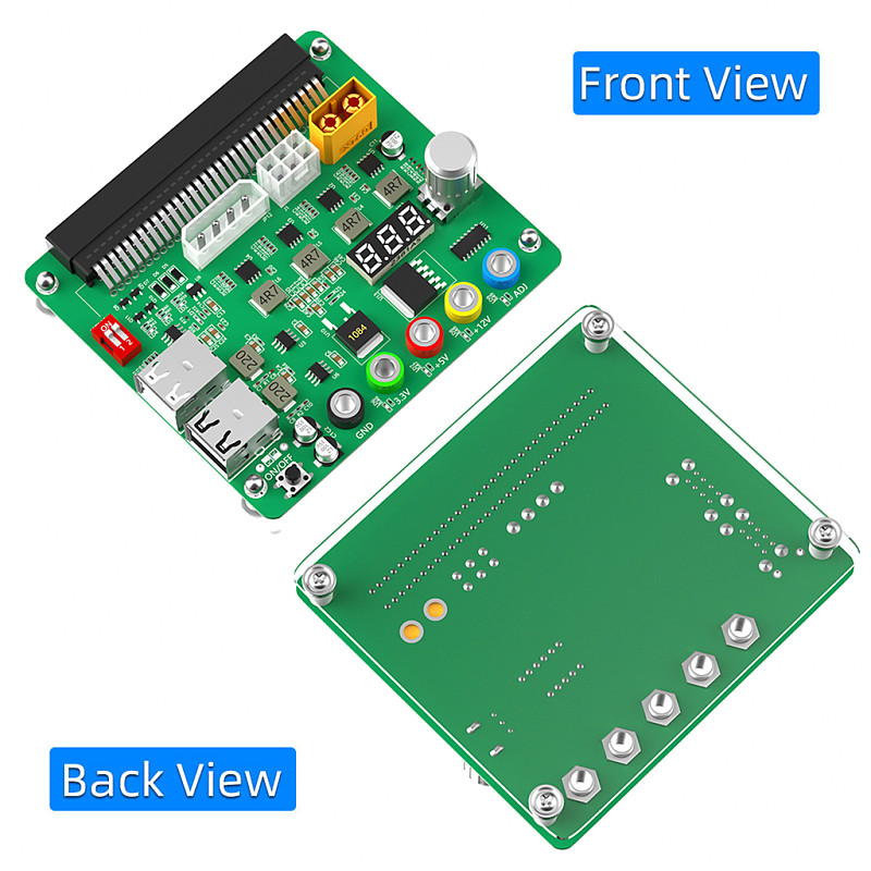 ATX 6Pin Power Supply Breakout Board with Adjustable Voltage Knob 4*USB2.0 Support QC 2.0/QC 3.0 for HP/DELTA/FUJITSU/LITEON PSU