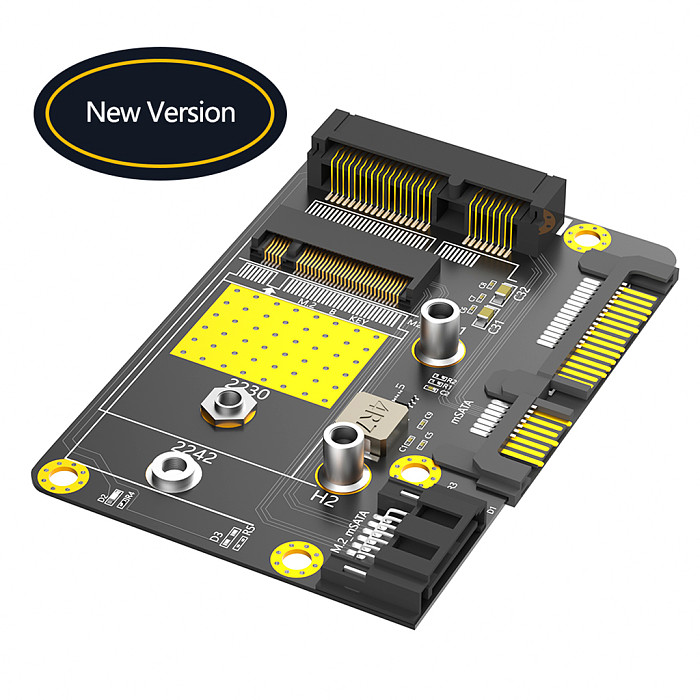 2 in1 Combo Msata/M.2 SSD to Dual SATA3 Adapter Card M.2 Key B SATA-bus SSD to SATA msata SSD to SATA for M.2 NGFF 2230/2242 SSD