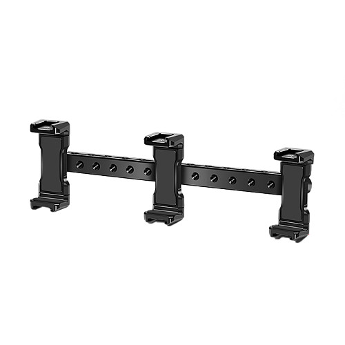 3-way Mobile Stand Clip Bracket Holder Phone Clamp with Cold Shoe Mount for Smartphone Microphone Fill Light Live Broadcast Vlog