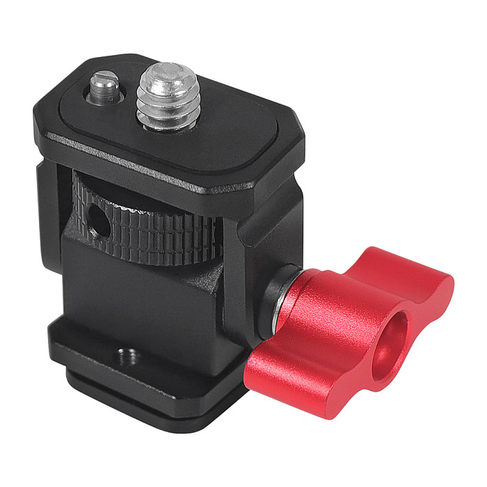Quick installation mini handle adjustment with M3 mounting screw hole anti reverse pan tilt fixed seat with 1/4 screw hole